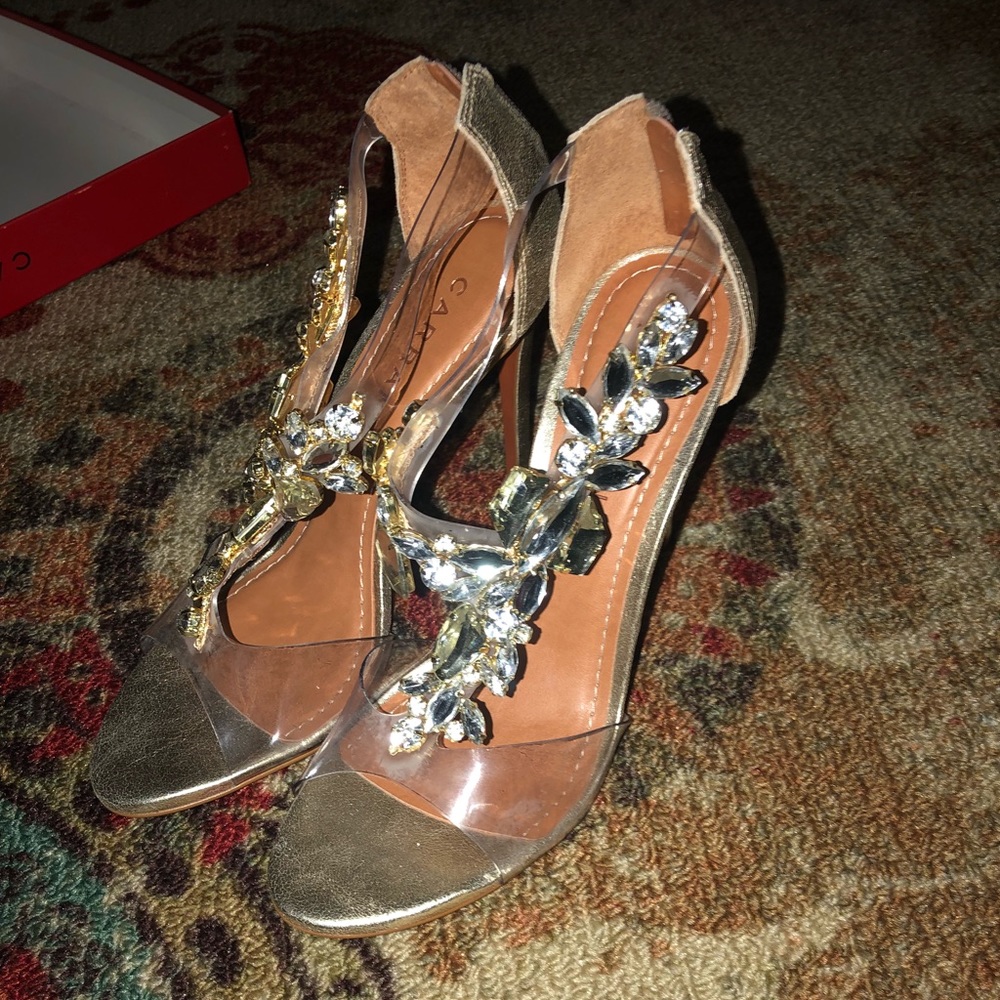 Gold Rhinestone heels - Picture 2 of 6
